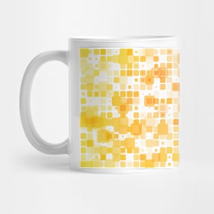 Yellow shades square mosaic over white background Mug